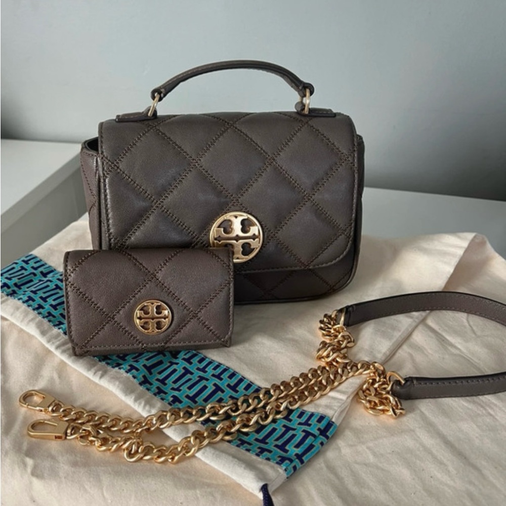 Tory Burch Willa Top Handle Quilted Crossbody Bag And Matching Wallet